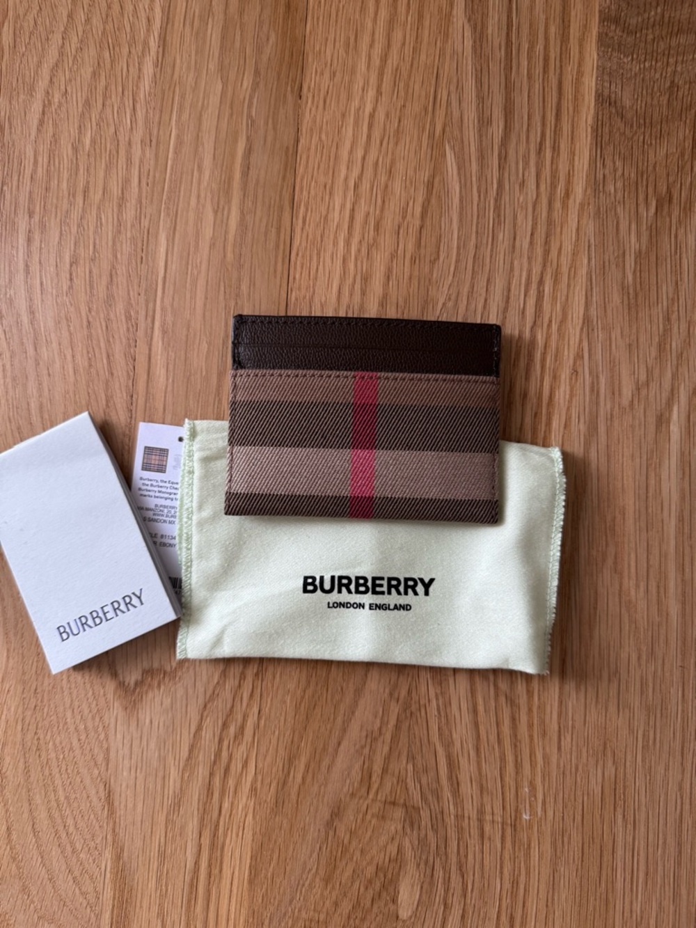 Burberry Brown Check Card Holder Unisex - Picture 2 of 2